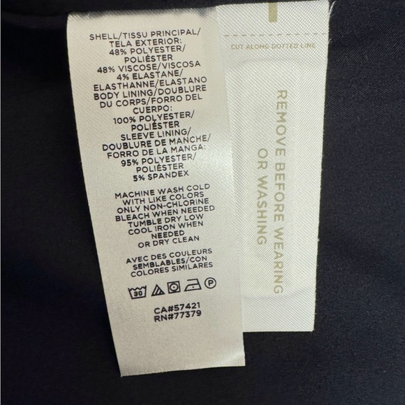 Ann Taylor Navy One-Button Seasonless Stretch Blazer - Picture 12 of 13